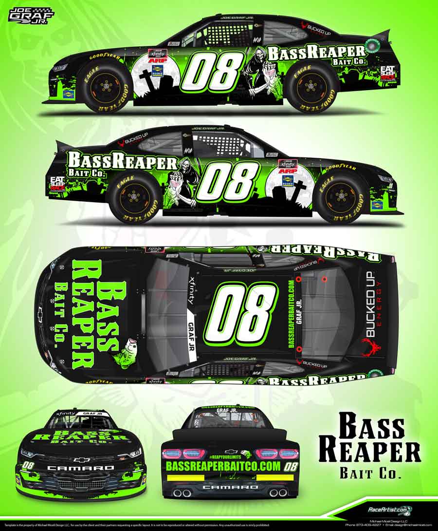 Joe Graf Jr. Number 08 Bass Reaper Bait Co. chevrolet Camaro