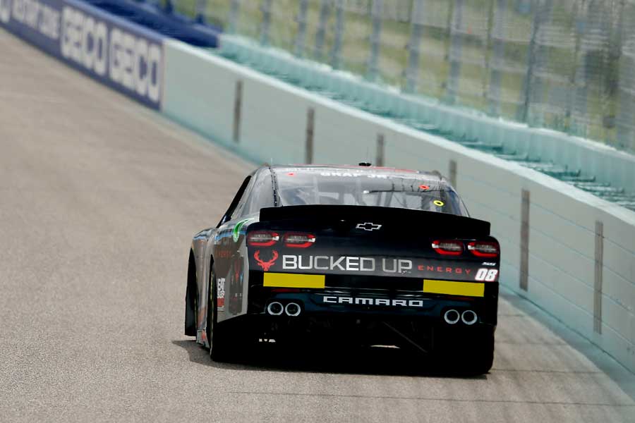 Joe Graf Jr., No. 08 Bucked Up Energy Chevrolet Camaro racing on track at Pocono Green 225, June 2020