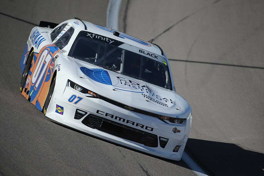 NASCAR Xfinity Driver Ray Black Jr racing on track